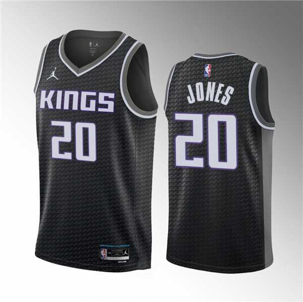 Mens Sacramento Kings #20 Colby Jones Black 2023 Draft Statement Edition Stitched Jersey Dzhi